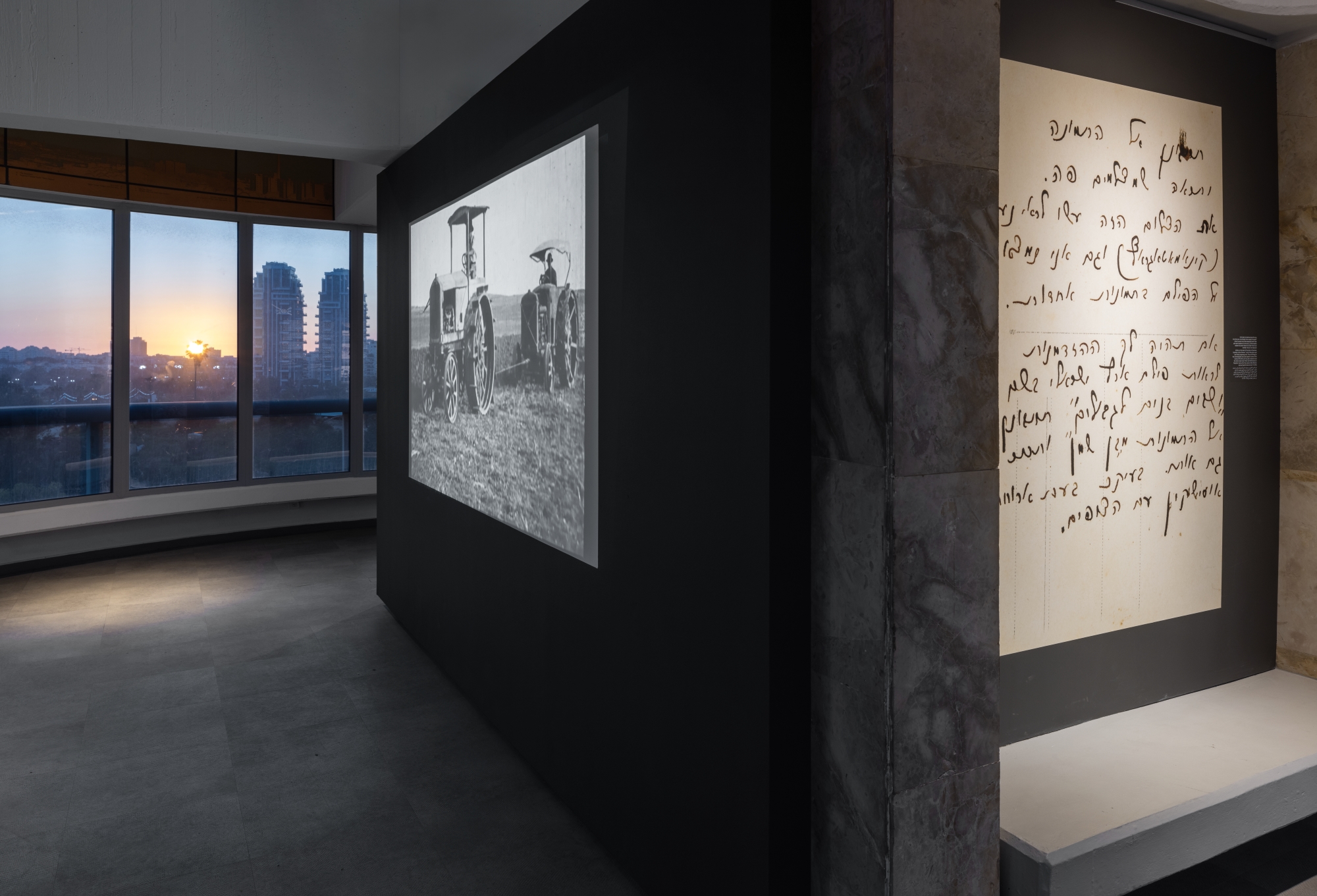 A view of the exhibition at the top floor of the Migdal Gallery. Photo: Elad Sarig