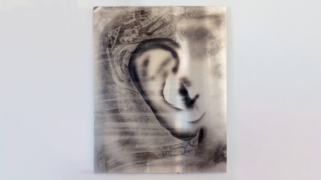 Yoav Weinfeld, An Ear, Acrylic on aluminum, 2023