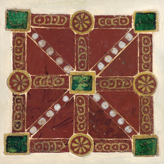 Opus sectile glass tile from the villa of Roman Emperor Lucius Verus Rome, Italy, mid-second century CE (Roman period). Photo: Leonid Padrul