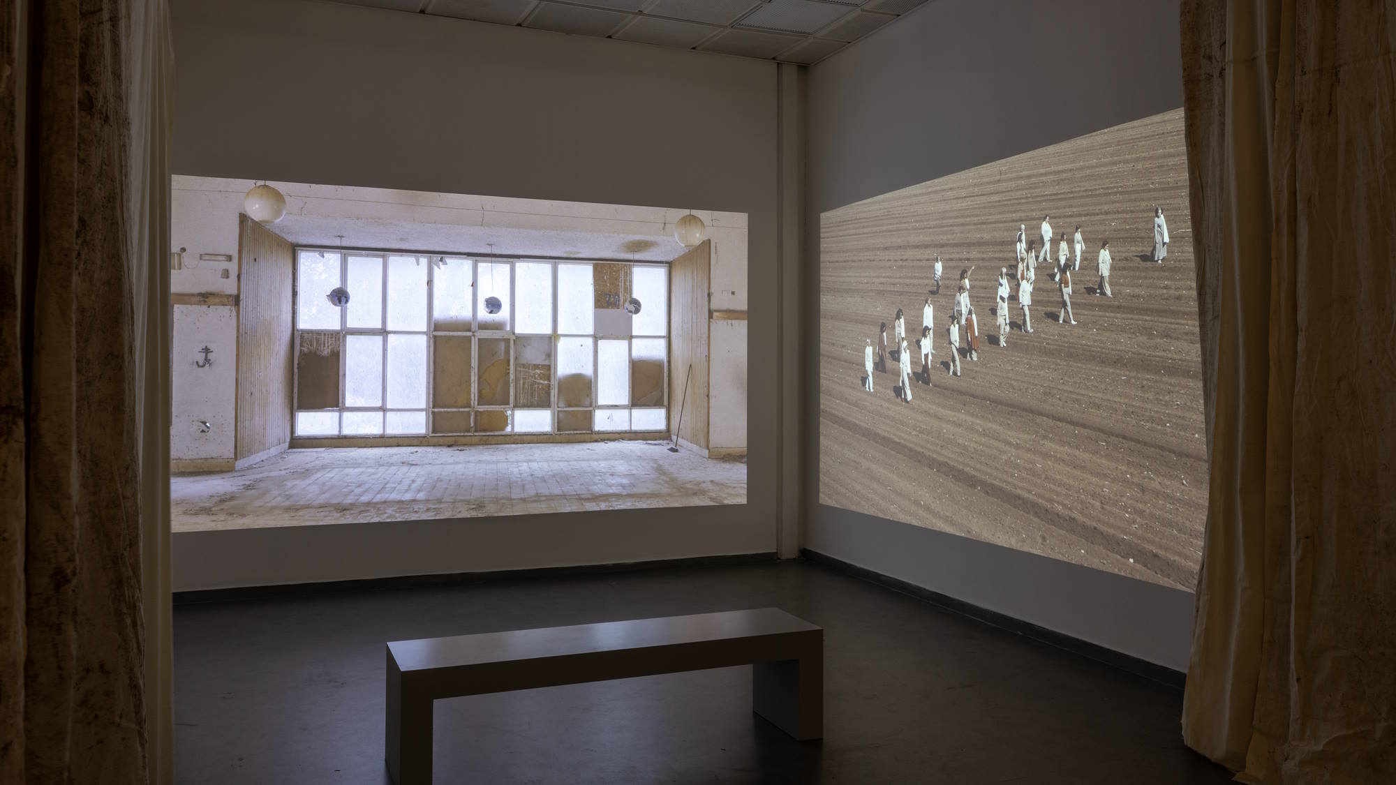 Yael Serlin, "Lullaby", Frames from a double channelled video, 2025. Photo: Elad Sarig